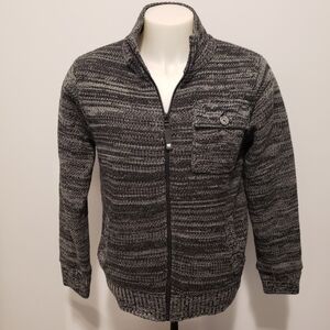 Projek Raw Vintage Sweater Sherpa Lined Jacket Size Medium Gray/Black